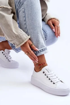 Damskie Tenisówki Na Platformie Big Star LL274A177 Białe