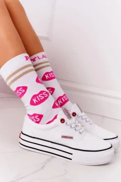 Damskie Tenisówki Na Platformie CROSS JEANS FF2R4001C Białe