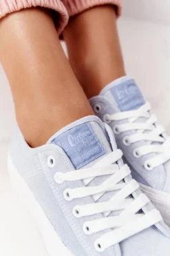 Damskie Tenisówki Na Platformie Lee Cooper LCW-21-31-0123L Niebieskie