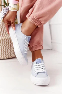 Damskie Tenisówki Na Platformie Lee Cooper LCW-21-31-0123L Niebieskie