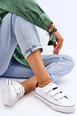 Damskie Tenisówki Na Rzepy Big Star LL274A207 Białe