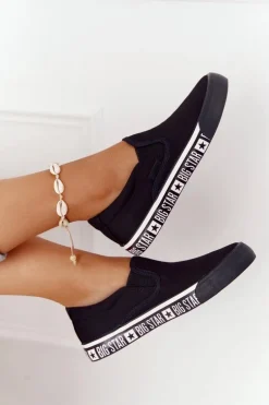 Damskie Tenisówki Slip-on Big Star HH274012 Czarne