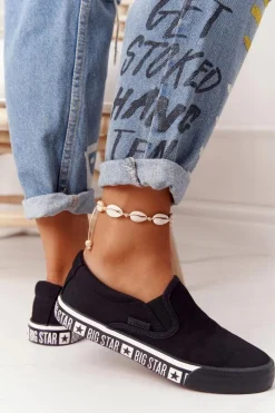 Damskie Tenisówki Slip-on Big Star HH274012 Czarne