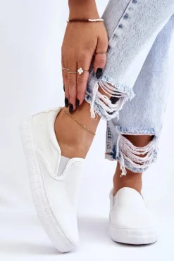 Damskie Tenisówki Slip-On Big Star LL274389 Białe