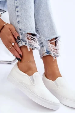 Damskie Tenisówki Slip-On Big Star LL274389 Białe