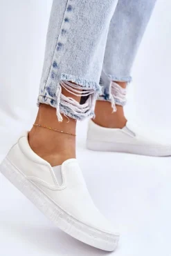 Damskie Tenisówki Slip-On Big Star LL274389 Białe
