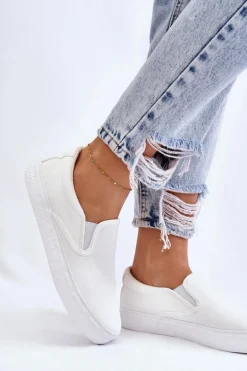 Damskie Tenisówki Slip-On Big Star LL274389 Białe