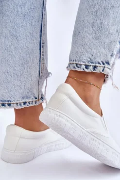 Damskie Tenisówki Slip-On Big Star LL274389 Białe