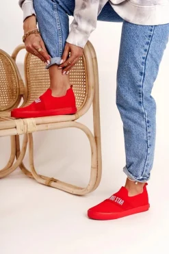 Damskie Tenisówki Slip-on Big Star FF274220 Czerwone