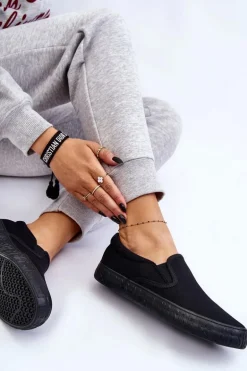 Damskie Tenisówki Slip-On Big Star LL274392 Czarne