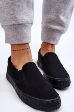 Damskie Tenisówki Slip-On Big Star LL274392 Czarne