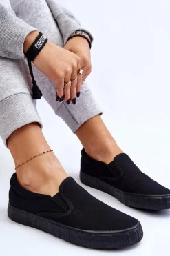 Damskie Tenisówki Slip-On Big Star LL274392 Czarne