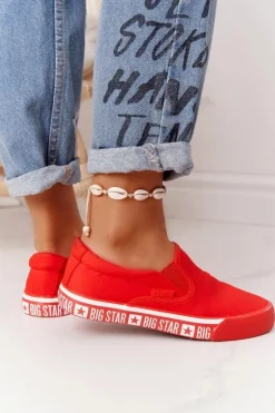 Damskie Tenisówki Slip-on Big Star HH274010 Czerwone