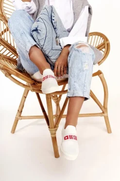 Damskie Tenisówki Slip-on Big Star FF274219 Białe