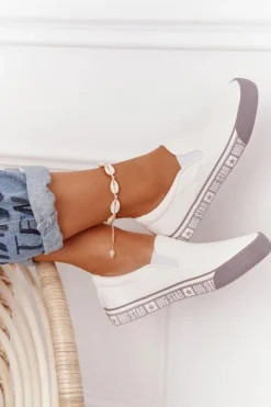 Damskie Tenisówki Slip-on Big Star HH274007 Białe