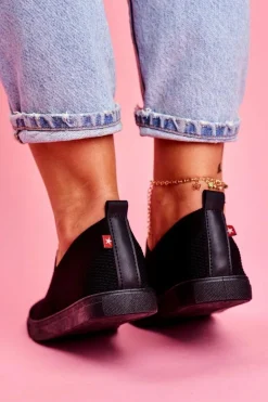 Damskie Tenisówki Slip-on Czarne Big Star FF274A609