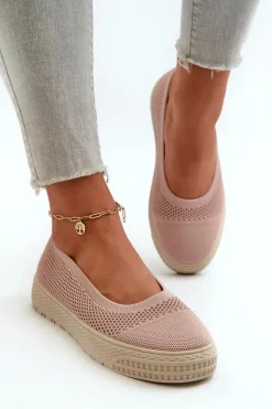 Damskie Tenisówki Slip-on Na Platformie Różowe Pimadea