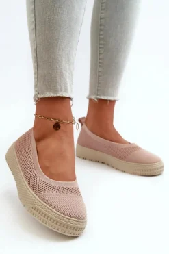 Damskie Tenisówki Slip-on Na Platformie Różowe Pimadea