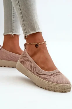 Damskie Tenisówki Slip-on Na Platformie Różowe Pimadea