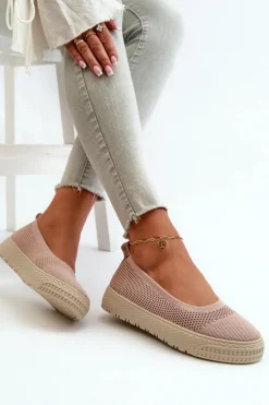 Damskie Tenisówki Slip-on Na Platformie Różowe Pimadea