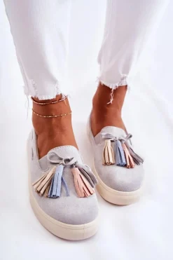 Damskie Tenisówki Trampki Slip-On Szare Venira
