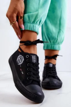 Damskie Tenisówki Trampki BIG STAR JJ274A256 Czarne