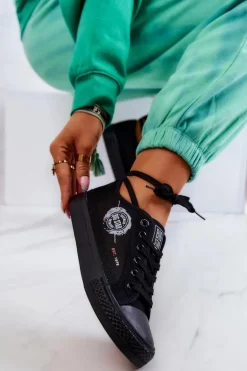 Damskie Tenisówki Trampki BIG STAR JJ274A256 Czarne