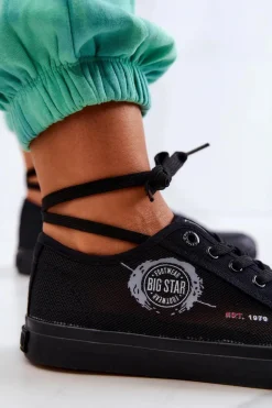 Damskie Tenisówki Trampki BIG STAR JJ274A256 Czarne