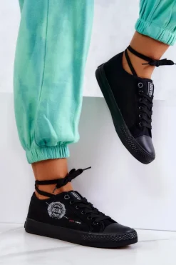 Damskie Tenisówki Trampki BIG STAR JJ274A256 Czarne