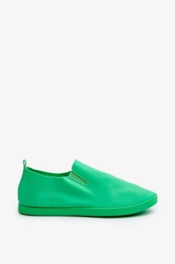Damskie Tenisówki Trampki Slip-On Zielone Lovinia