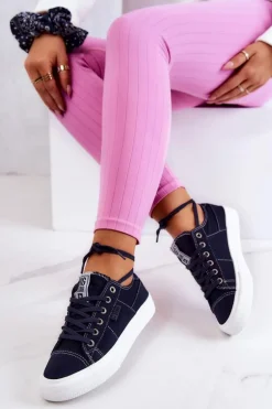 Damskie Tenisówki Trampki BIG STAR JJ274099 Granatowe