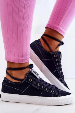 Damskie Tenisówki Trampki BIG STAR JJ274099 Granatowe