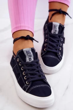 Damskie Tenisówki Trampki BIG STAR JJ274099 Granatowe