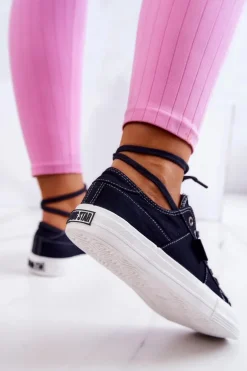 Damskie Tenisówki Trampki BIG STAR JJ274099 Granatowe