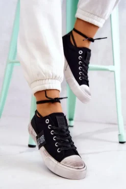 Damskie Tenisówki Trampki BIG STAR JJ274354 Czarno-Białe