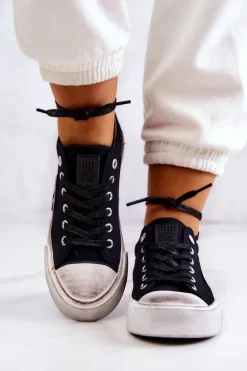 Damskie Tenisówki Trampki BIG STAR JJ274354 Czarno-Białe