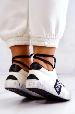 Damskie Tenisówki Trampki BIG STAR JJ274350 Biało-Czarne