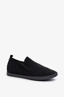 Damskie Tenisówki Trampki Slip-On Czarne Lovinia