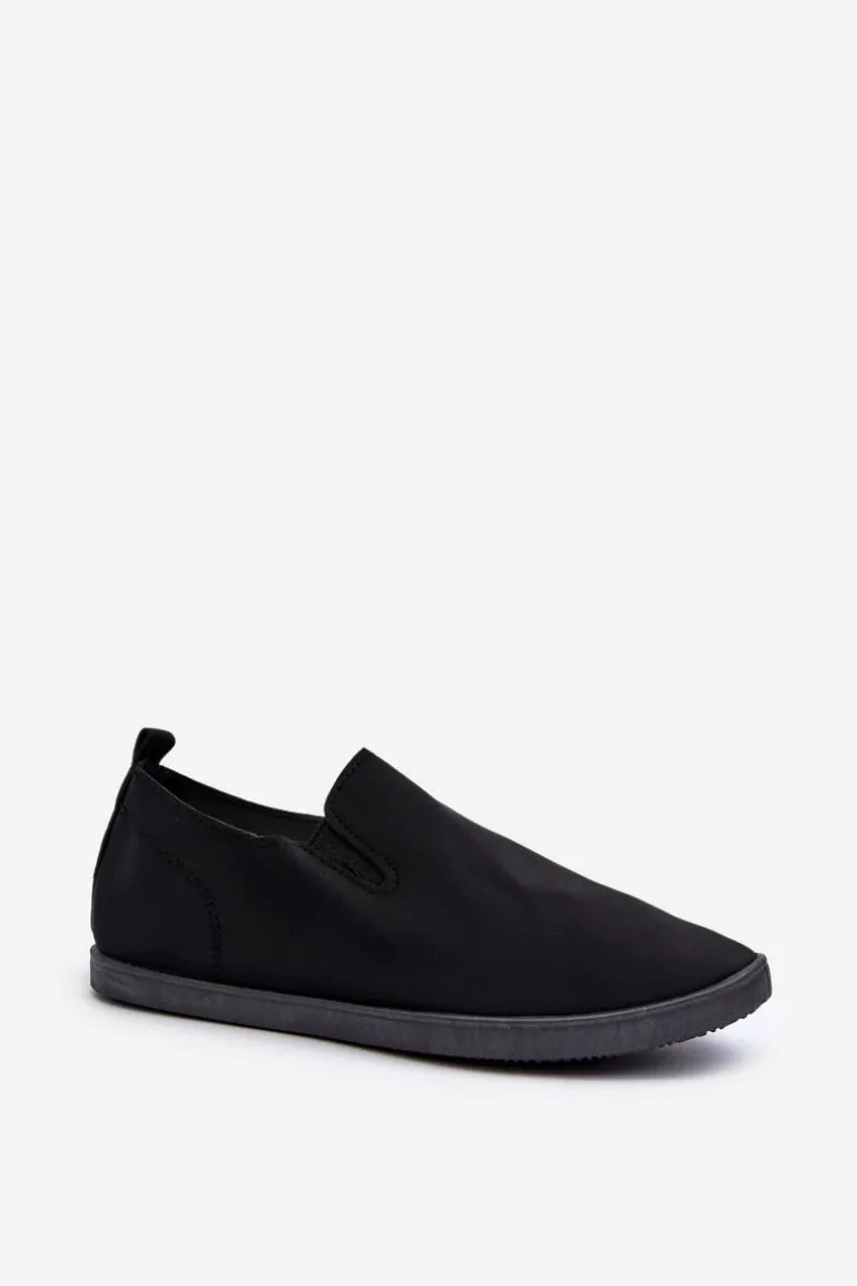 Damskie Tenisówki Trampki Slip-On Czarne Lovinia