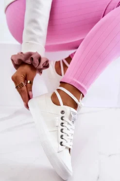 Damskie Tenisówki Trampki BIG STAR JJ274095 Białe