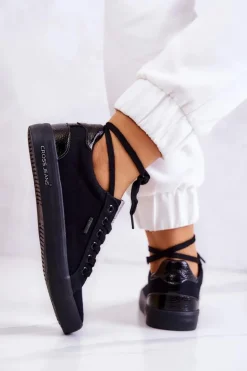 Damskie Tenisówki Wiązane Cross Jeans JJ2R4039C Czarne