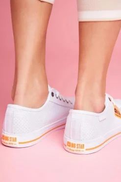 Damskie Trampki Big Star Ażurowe FF274035 Białe