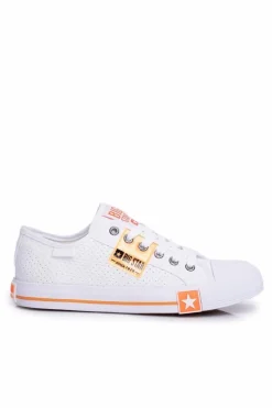 Damskie Trampki Big Star Ażurowe FF274035 Białe