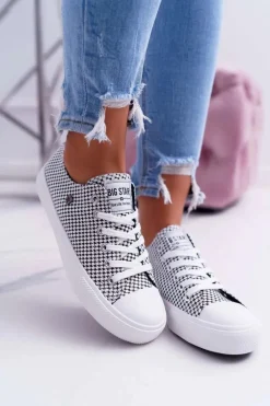 Damskie Trampki Big Star W Kratkę Białe DD274035