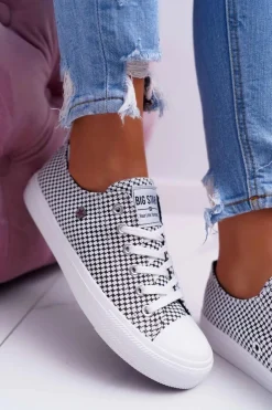 Damskie Trampki Big Star W Kratkę Białe DD274035