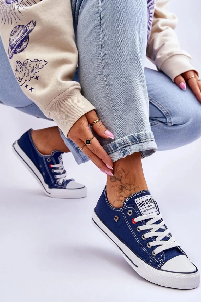 Damskie Trampki Big Star T274021 Granatowe