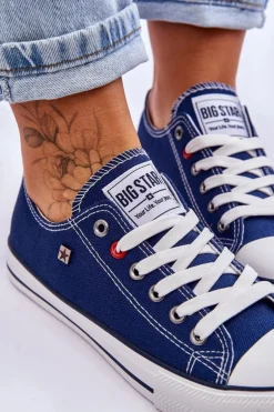 Damskie Trampki Big Star T274021 Granatowe