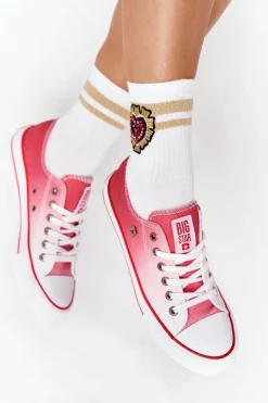 Damskie Trampki BIG STAR HH274130 Ombre Czerwone