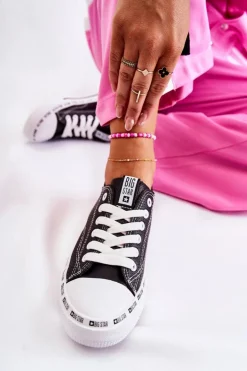 Damskie Trampki Big Star Ażurowe Czarne FF274023