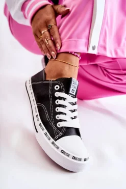 Damskie Trampki Big Star Ażurowe Czarne FF274023